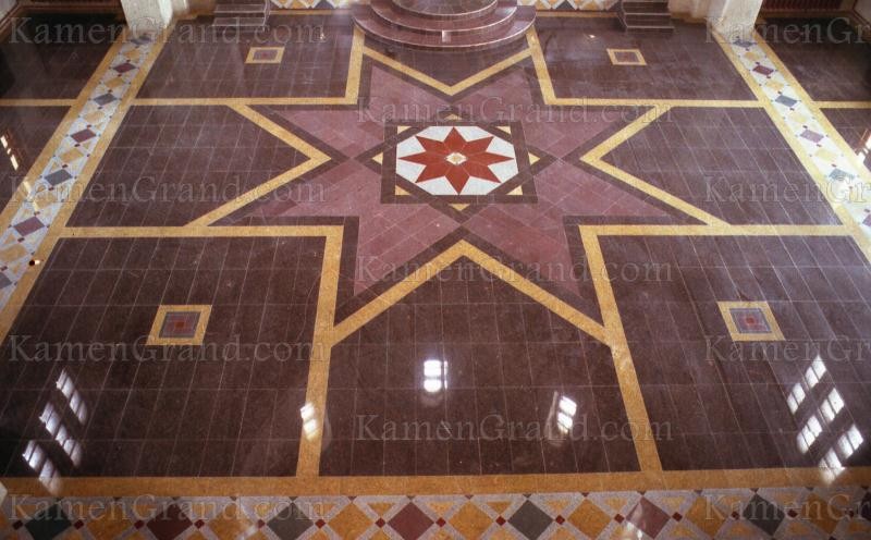 Гранитная мозаика на пол в приходе Свято-Елисаветинского женского монастыря, г. Минск