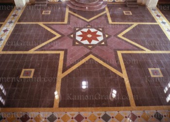 Гранитная мозаика на пол в приходе Свято-Елисаветинского женского монастыря, г. Минск