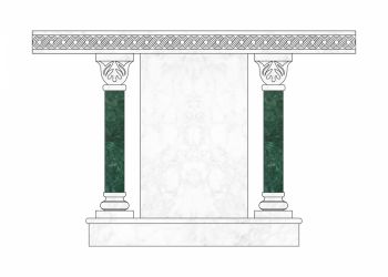 Проект престола из белого и зеленого мрамора «Византия green«