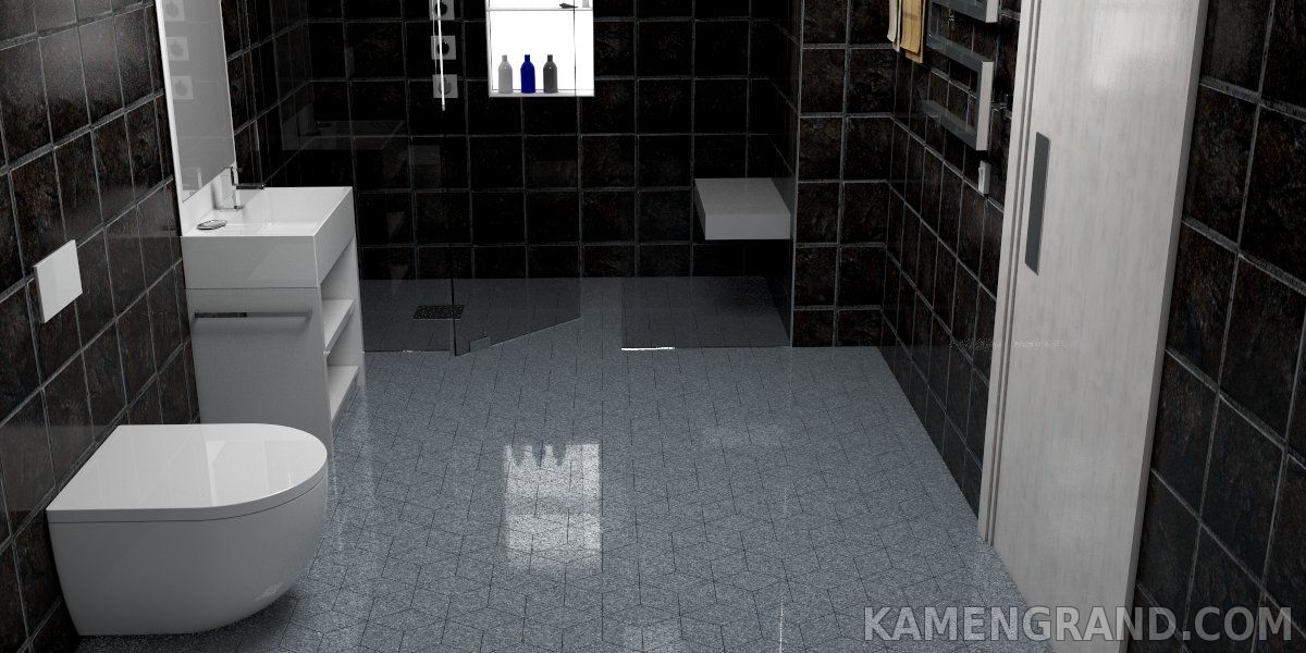 Интерьер ванной камень на пол, серия «3D»