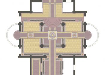 Проект пола из гранитной плитки Византийская мозаика для верхнего храма
