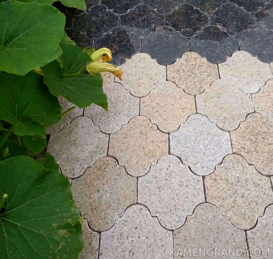 Гранитная плитка полированная желтая, серия FLOWER