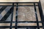 Гранитная плитка мозаика серая, полированная, серия «3D», 140x240 мм